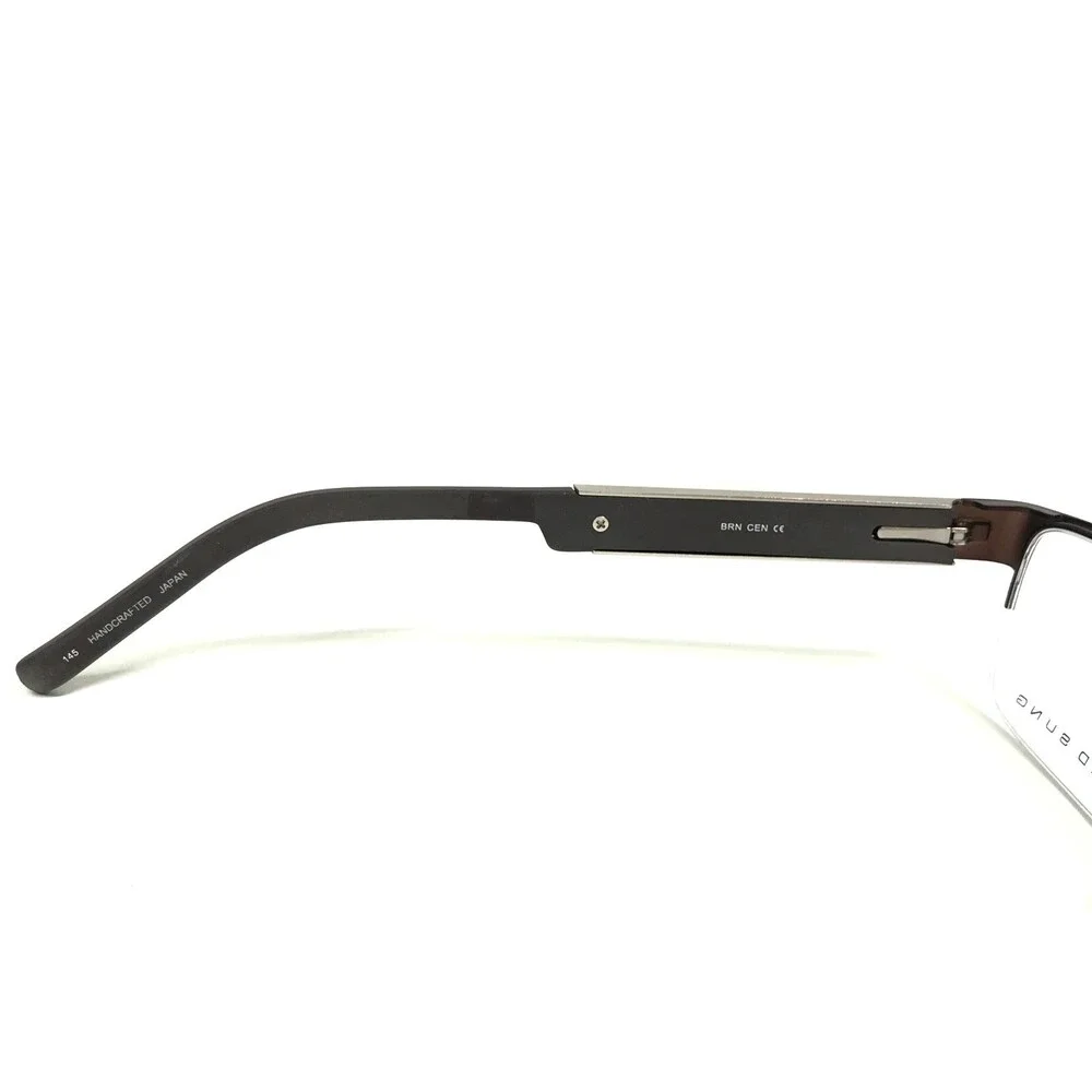 Alfred Sung Eyeglasses Frames AS4958 BRN CEN Brown Grey Half Rim 52-19-145